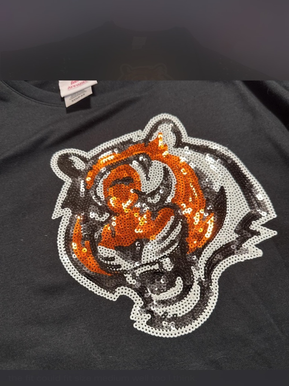 Cincinnati Bengals Sequin Cropped Tee - Picture 3 of 5